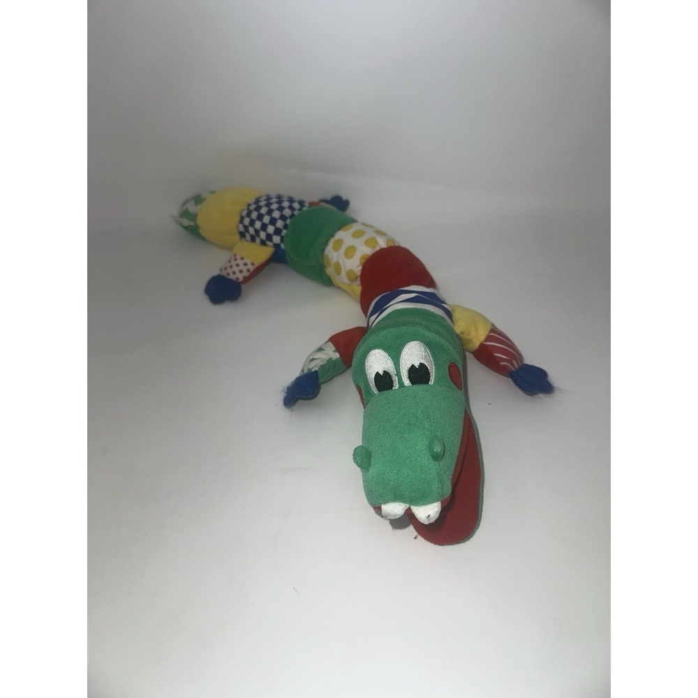 KIDS II 2 My Lil Pal Al Alligator Rattle Crinkle Squeaker Plush 21" 1997 Green